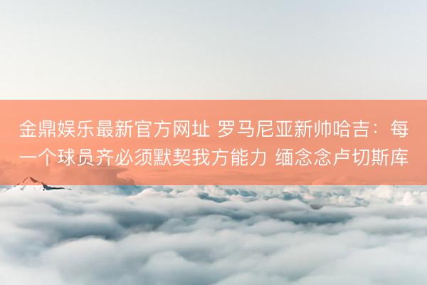 金鼎娱乐最新官方网址 罗马尼亚新帅哈吉：每一个球员齐必须默契我方能力 缅念念卢切斯库