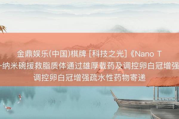 金鼎娱乐(中国)棋牌 [科技之光]《Nano Today》著作——纳米碗援救脂质体通过雄厚载药及调控卵白冠增强疏水性药物寄递