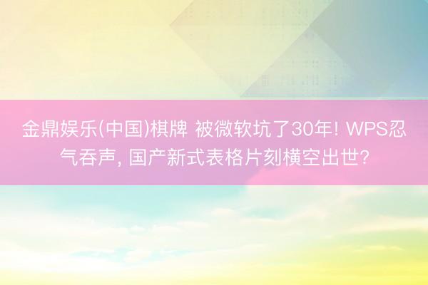 金鼎娱乐(中国)棋牌 被微软坑了30年! WPS忍气吞声， 国产新式表格片刻横空出世?
