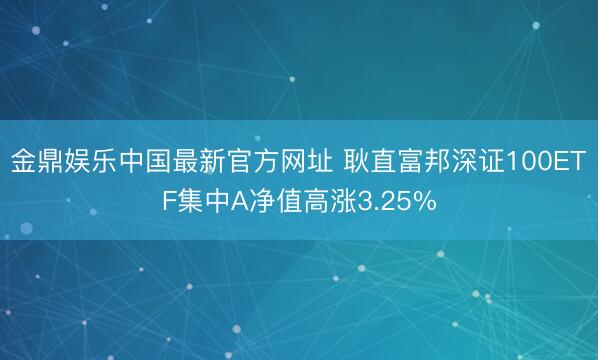 金鼎娱乐中国最新官方网址 耿直富邦深证100ETF集中A净值高涨3.25%
