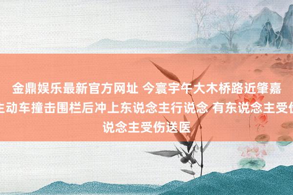 金鼎娱乐最新官方网址 今寰宇午大木桥路近肇嘉浜路生动车撞击围栏后冲上东说念主行说念 有东说念主受伤送医